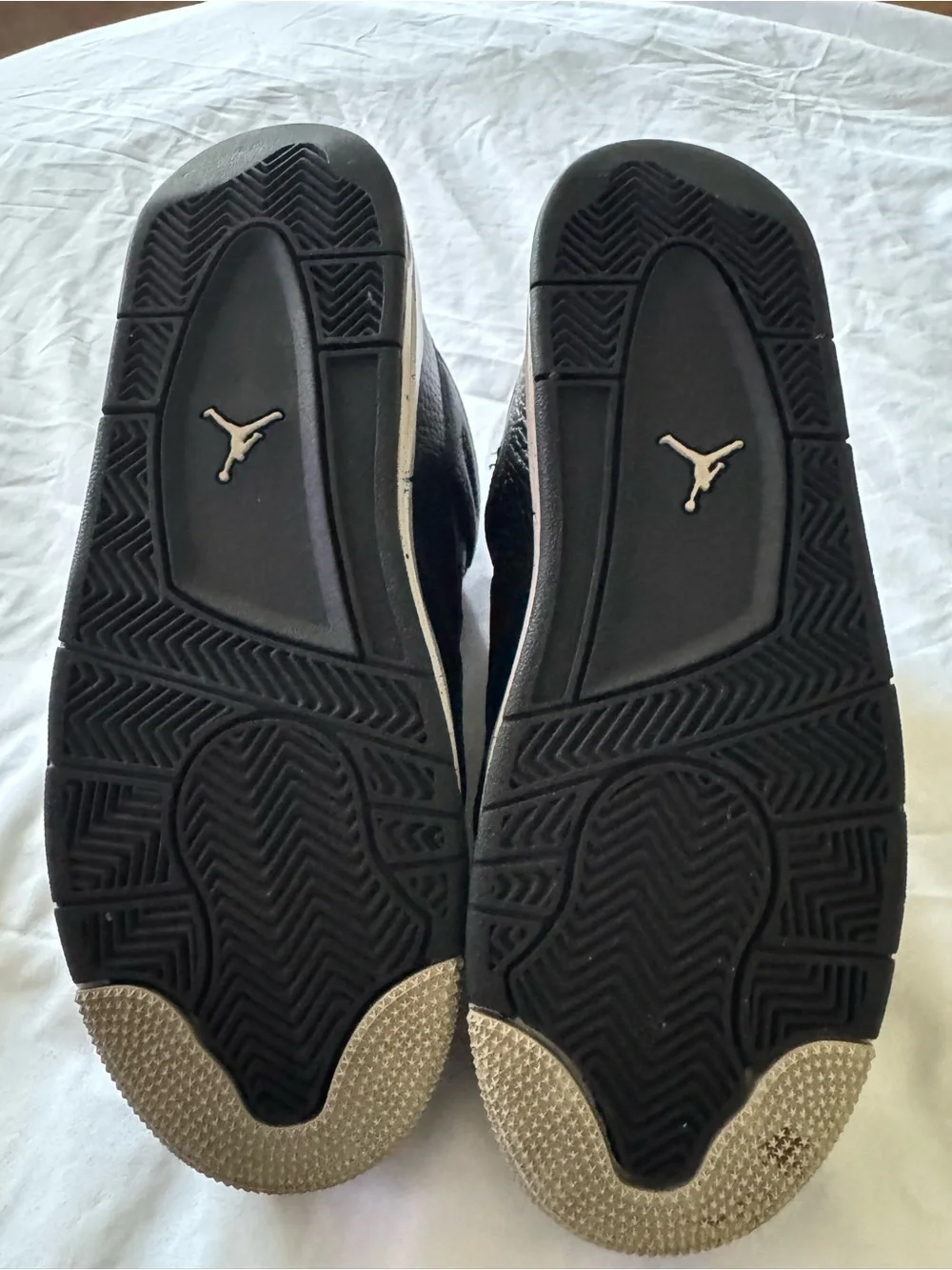 Jordan Men's Youth Black Leather High-Top Sneakers with White Jumpman